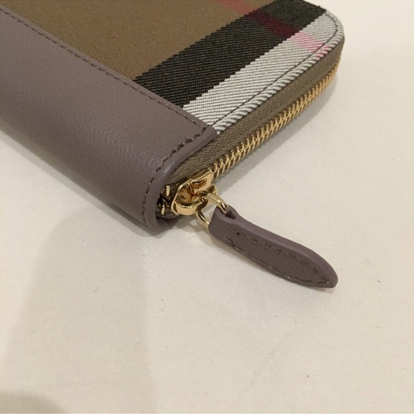 NWOT Burberry Brown Purple Long Leather Wallet - Picture 6 of 10